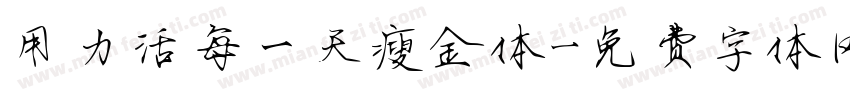 用力活每一天瘦金体字体转换