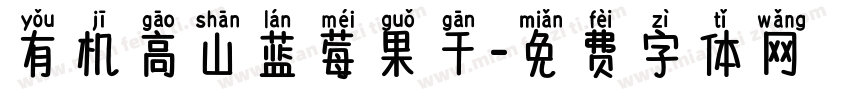 有机高山蓝莓果干字体转换