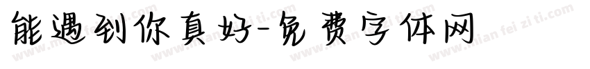 能遇到你真好字体转换