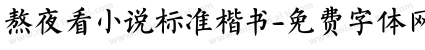 熬夜看小说标准楷书字体转换