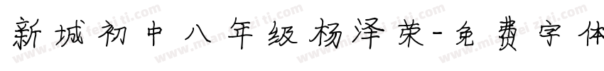 新城初中八年级杨泽荣字体转换