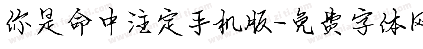 你是命中注定手机版字体转换