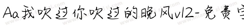 Aa我吹过你吹过的晚风v12字体转换