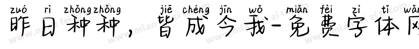昨日种种，皆成今我字体转换
