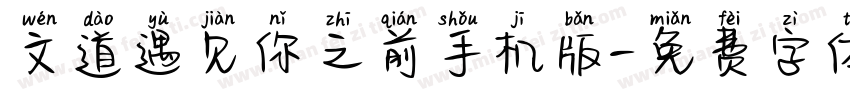 文道遇见你之前手机版字体转换