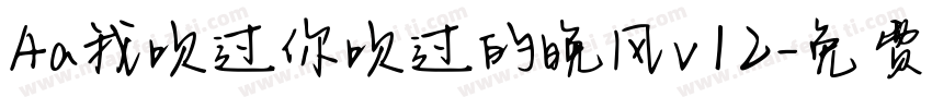 Aa我吹过你吹过的晚风v12字体转换