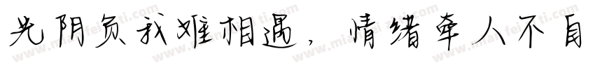 光阴负我难相遇，情绪牵人不自由。字体转换