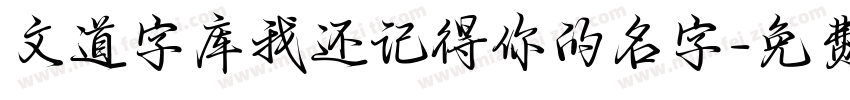 文道字库我还记得你的名字字体转换