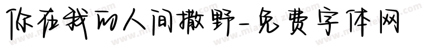 你在我的人间撒野字体转换