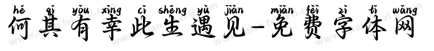何其有幸此生遇见字体转换