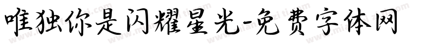 唯独你是闪耀星光字体转换