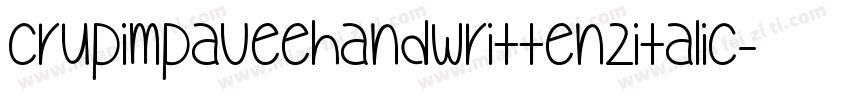 Crupimpaveehandwritten2italic-rYMy字体转换