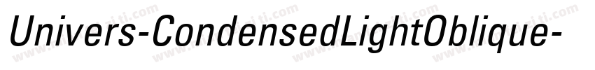 Univers-CondensedLightOblique字体转换