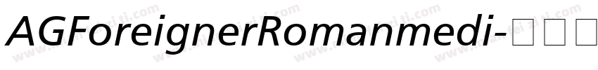 AGForeignerRomanmedi字体转换