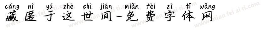 藏匿于这世间字体转换