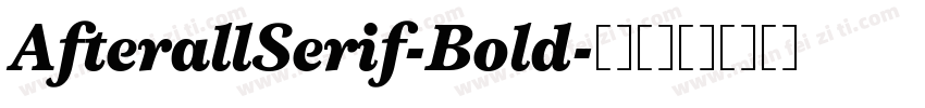 AfterallSerif-Bold字体转换