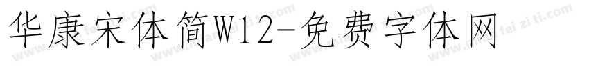 华康宋体简W12字体转换