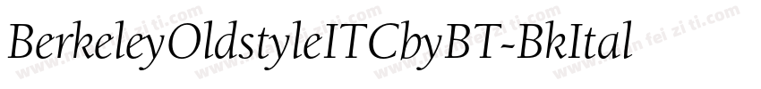 BerkeleyOldstyleITCbyBT-BkItal字体转换