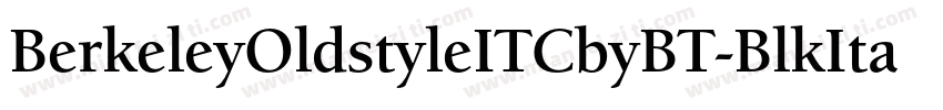 BerkeleyOldstyleITCbyBT-BlkItal字体转换