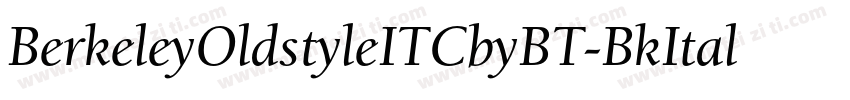 BerkeleyOldstyleITCbyBT-BkItal字体转换