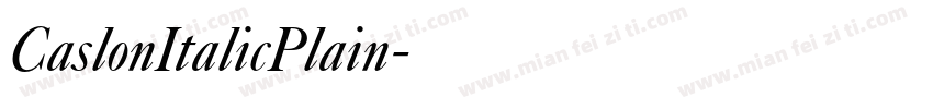 CaslonItalicPlain字体转换