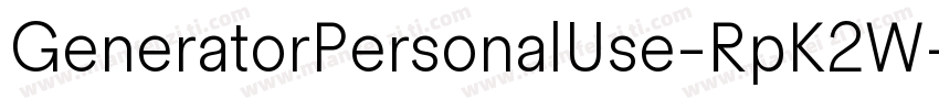 GeneratorPersonalUse-RpK2W字体转换