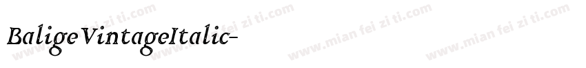 BaligeVintageItalic字体转换
