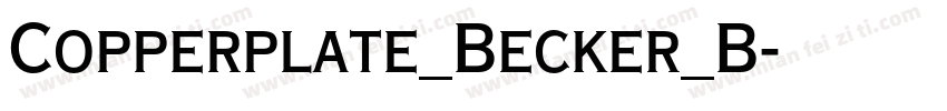 Copperplate_Becker_B字体转换