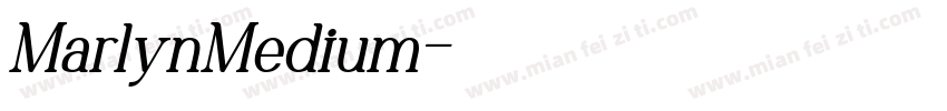MarlynMedium字体转换