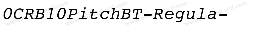0CRB10PitchBT-Regula字体转换