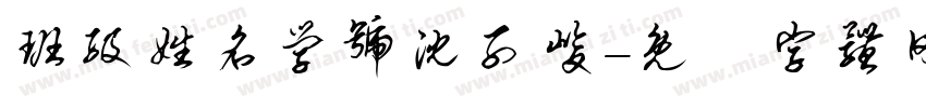班级姓名学号沈子峻字体转换