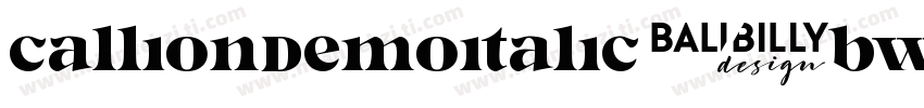 CallionDemoItalic-BWLOB字体转换