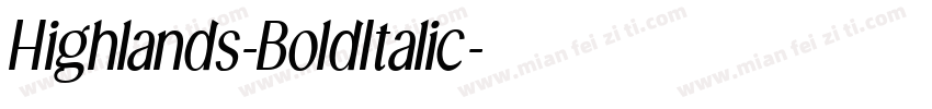 Highlands-BoldItalic字体转换