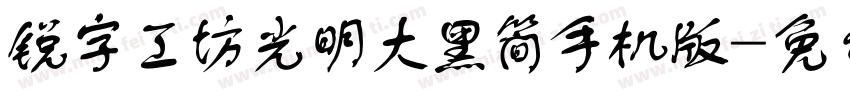 锐字工坊光明大黑简手机版字体转换