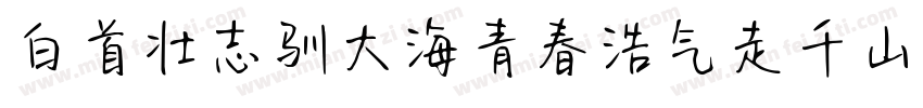 白首壮志驯大海青春浩气走千山字体转换