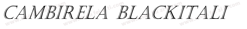 Cambirela-BlackItali字体转换