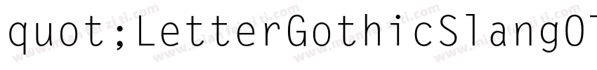 quot;LetterGothicSlangOTW01字体转换