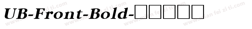 UB-Front-Bold字体转换