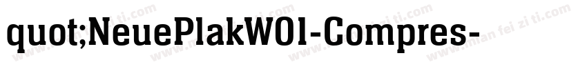quot;NeuePlakW01-Compres字体转换