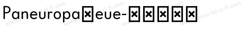 PaneuropaNeue字体转换