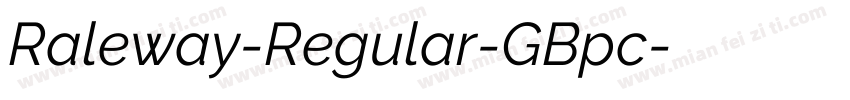 Raleway-Regular-GBpc字体转换