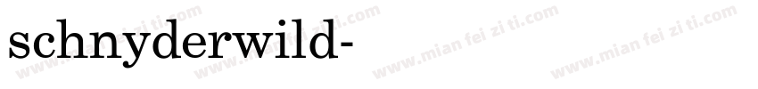 schnyderwild字体转换