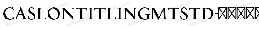 CaslonTitlingMTStd字体转换