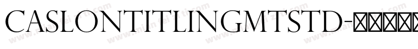 CaslonTitlingMTStd字体转换