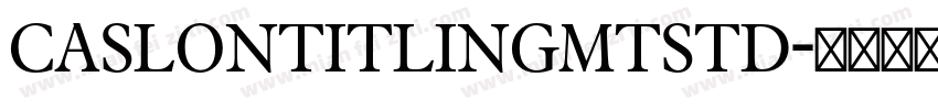 CaslonTitlingMTStd字体转换