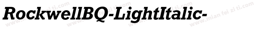 RockwellBQ-LightItalic字体转换