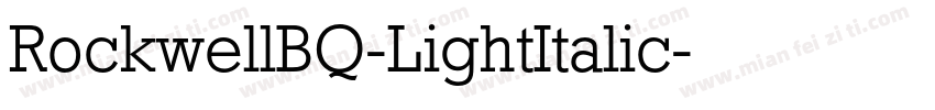 RockwellBQ-LightItalic字体转换