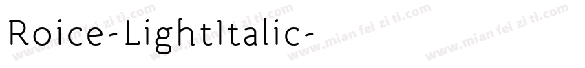 Roice-LightItalic字体转换