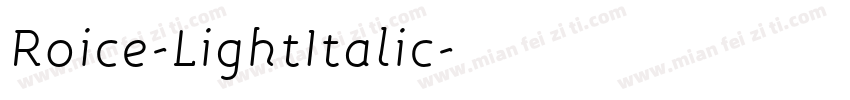 Roice-LightItalic字体转换