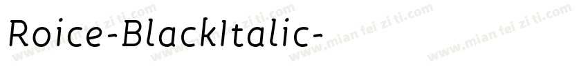 Roice-BlackItalic字体转换